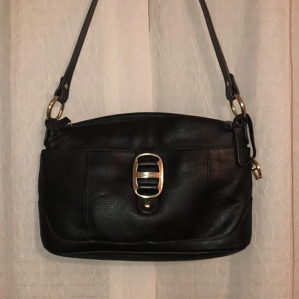Etienne Aigner Genuine Leather Black Hobo Bag